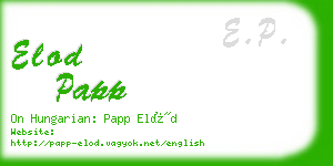 elod papp business card